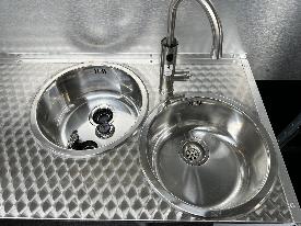 Hot Water Tap with extra Deep Stainless Sinks